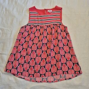 Crown & Ivy women's XS sleeveless tank top pink navy stripe & seashell VGUC